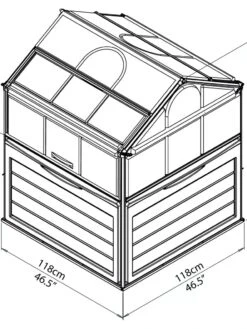 Canopia® By Palram Plant Inn™ Raised Bed Greenhouse, 4' X 4' -Garden Care Shop 8588308 10V tif