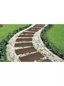 Recycled Rubber Railroad Tie Stepping Stone -Garden Care Shop 8594281 001V 3 4