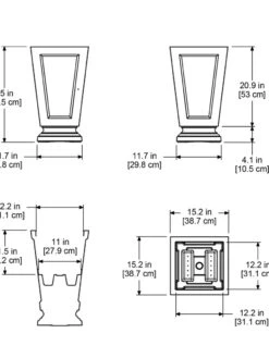 Kensington Self-Watering Tall Patio Planter, 25" -Garden Care Shop 8598549 07V tif