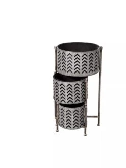 Galvanized Grow Bag Triple Planters With Stand -Garden Care Shop 8609180 GalvanizedTriplePlanter gif