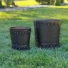 Riveted Planters, Set Of 2 -Garden Care Shop 8610032 02v riveted metal planters set of 2