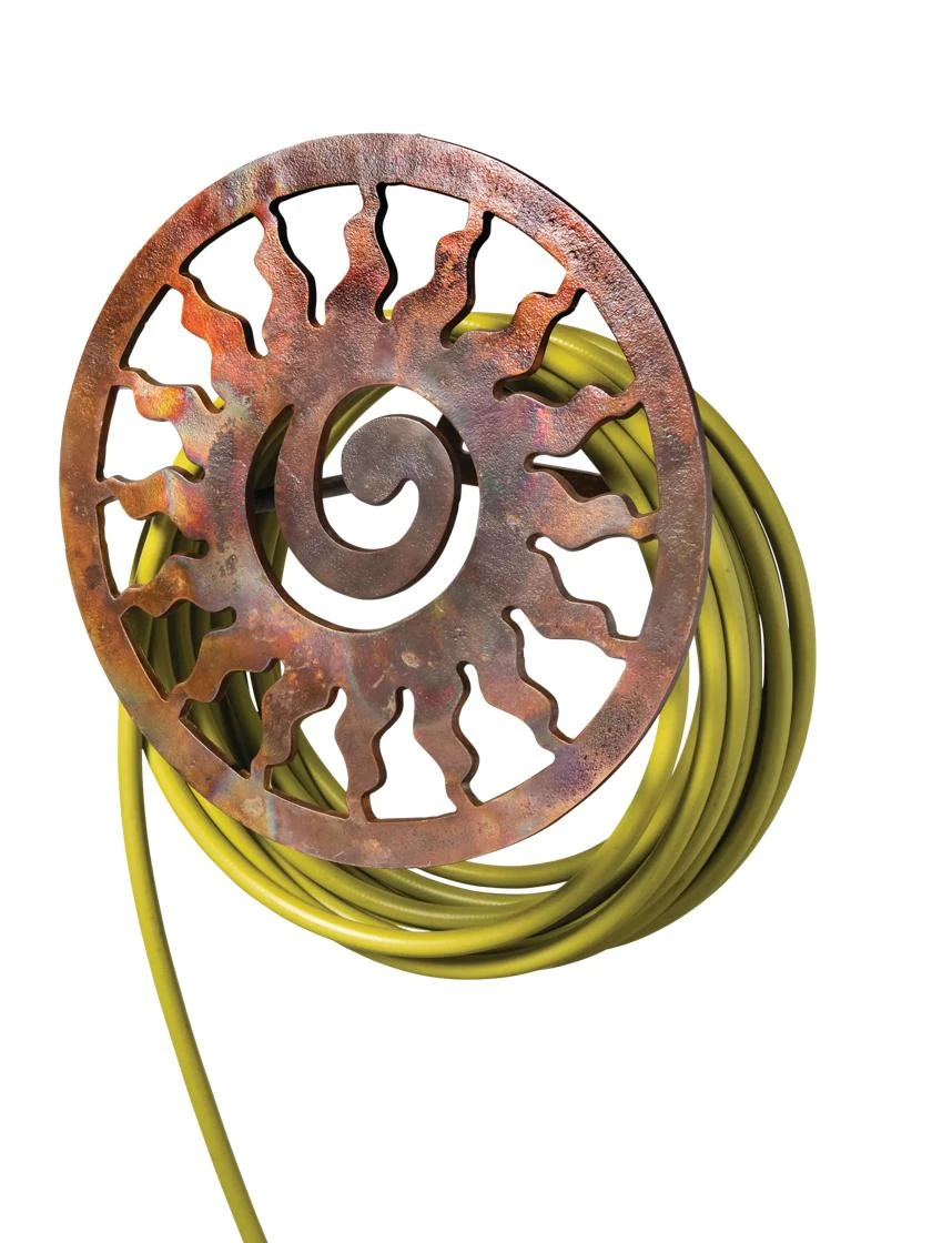 Rustic Sun Wall-Mount Garden Hose Hanger 4 Rustic Sun Wall-Mount Garden Hose Hanger - Image 2