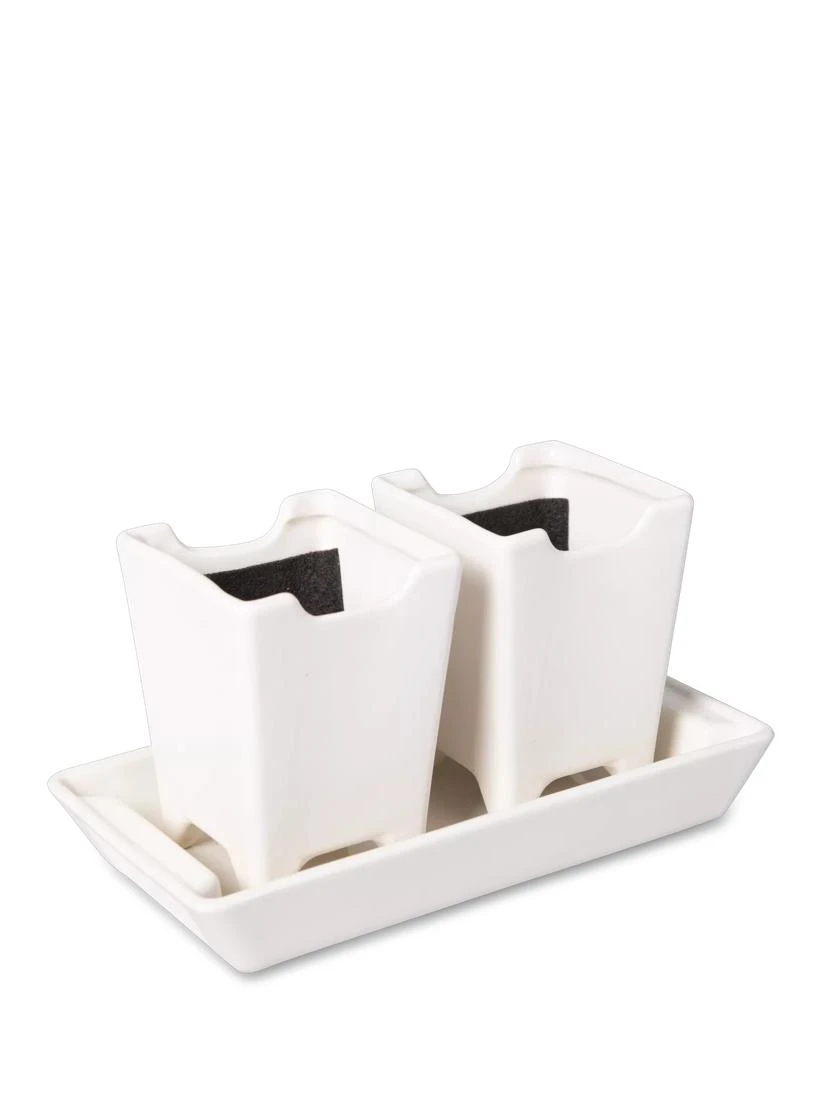 Stoneware Self-Watering Windowsill Planters, Set Of 2 6 Stoneware Self-Watering Windowsill Planters, Set Of 2 - Image 4