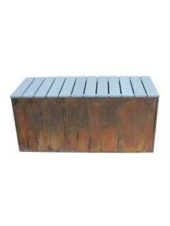 Nice Corten Trough Planters With Bench Top -Garden Care Shop 8612399 01v