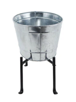 Achla Designs Mini Oval Galvanized Tub With Folding Stand -Garden Care Shop 8612906 05v