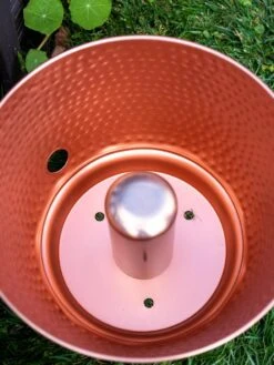 Hammered Copper Hose Pot With Lid -Garden Care Shop 8613311 0022