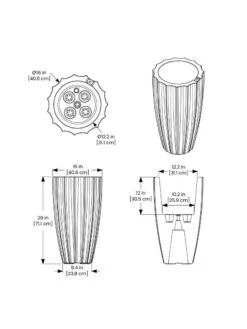 Sedona Tall Planter, 28" Height -Garden Care Shop 8613525 10V 3 4